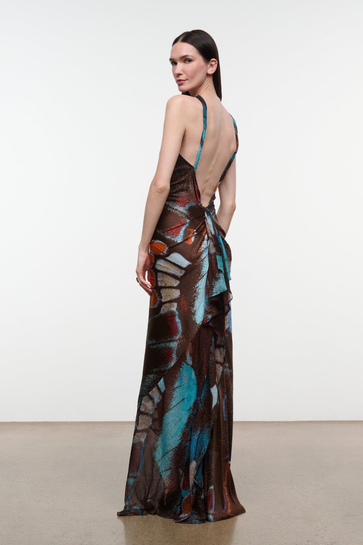 CHARLI SILK DRESS | BUTTERFLY SKY