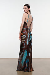 CHARLI SILK DRESS | BUTTERFLY SKY