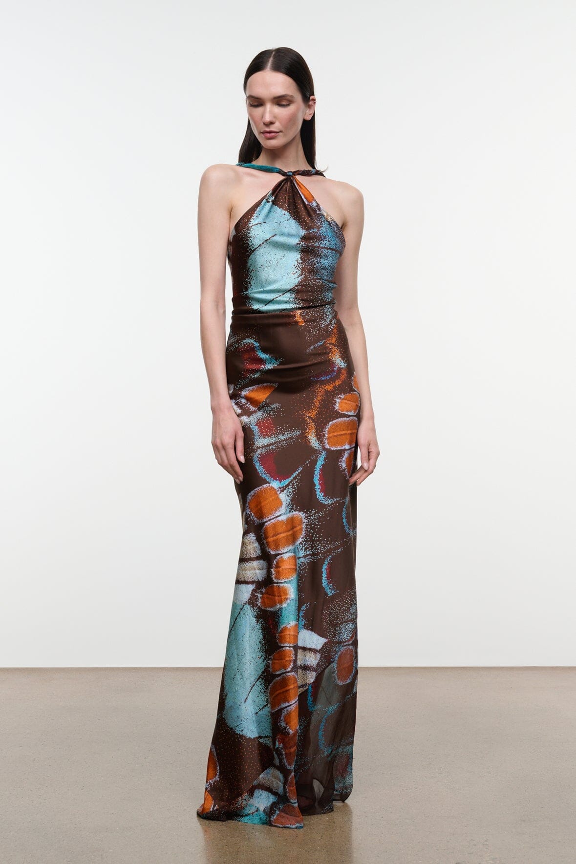 CHARLI SILK DRESS | BUTTERFLY SKY