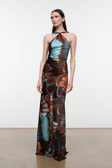 CHARLI SILK DRESS | BUTTERFLY SKY