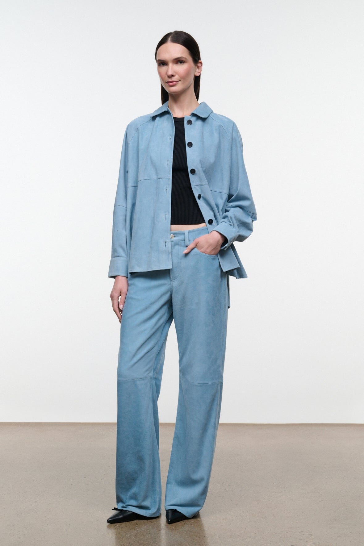 JOSETTE SUEDE SHIRT | SKY