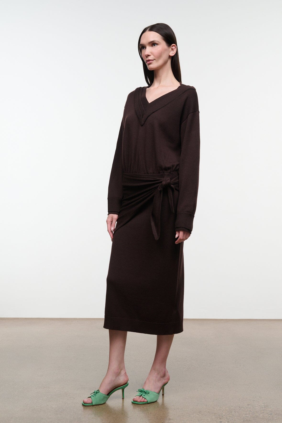 NORMAN SWEATER DRESS | DARK OAK